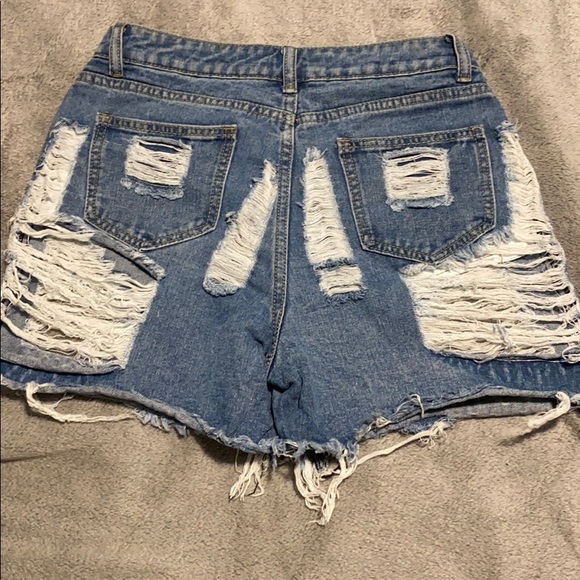 Raw Ripped/ Distressed Denim Shorts - Picture 2 of 7